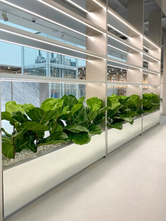 flame retardant artificial plants in shopping center